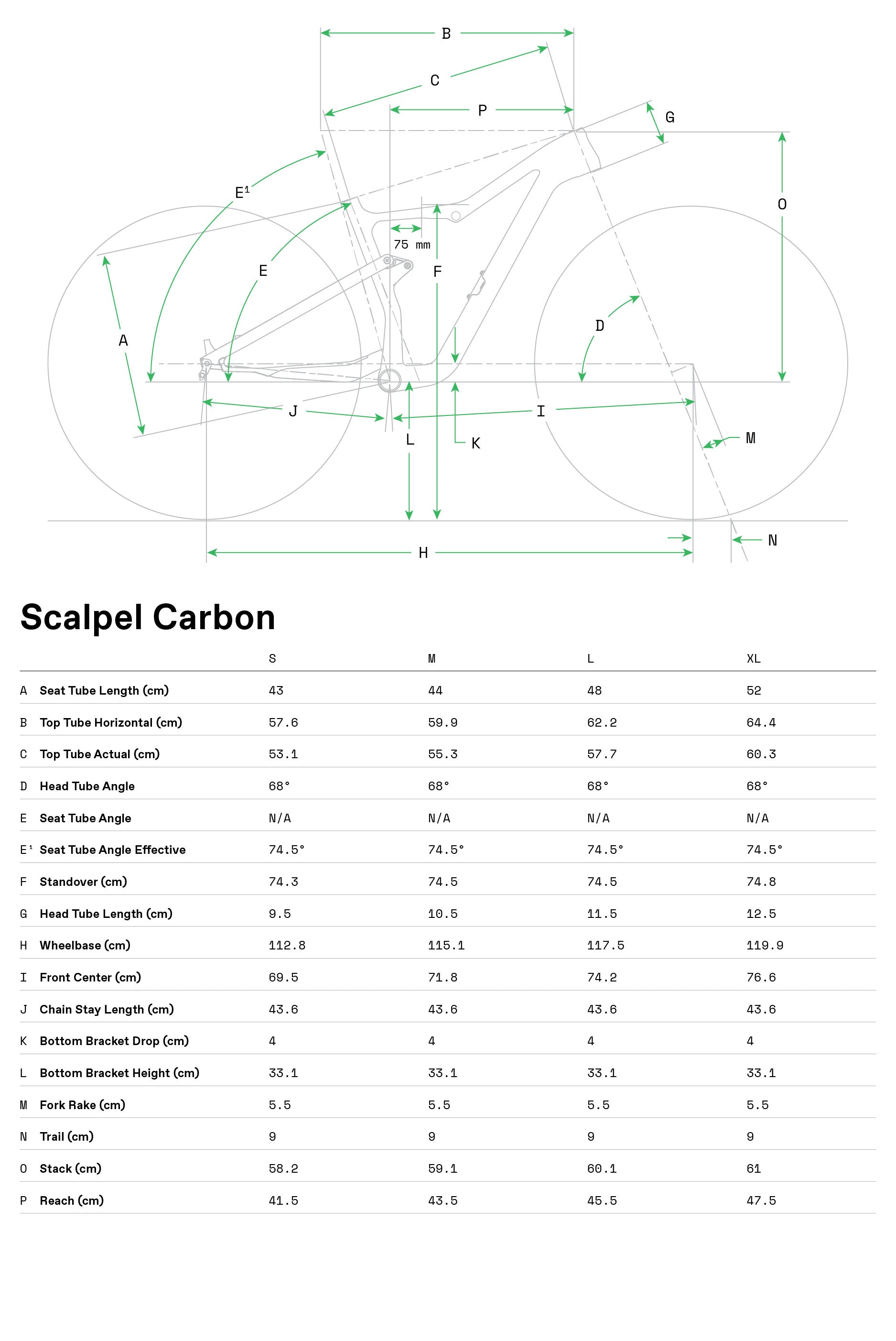 Scalpel 1 Lefty Cannondale 2024 Silver - GeometrĂa