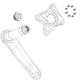 Sram Dub Self-Extracting M18/M30 X0 D1 Dark Polar Black Vijak za pedale Kit